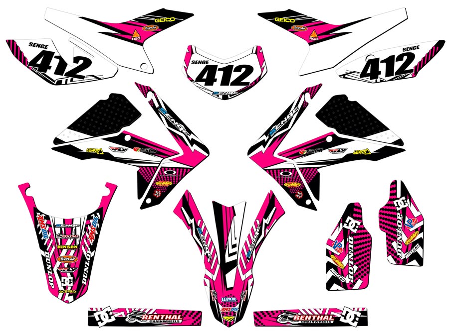 2012-2020 CRF 250 L MAYHEM Pink Senge Graphics Kit Compatible with Honda - Picture 8 of 10