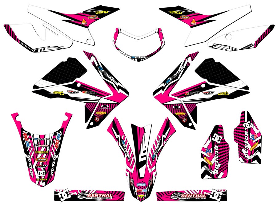 2012-2020 CRF 250 L MAYHEM Pink Senge Graphics Kit Compatible with Honda - Picture 5 of 10