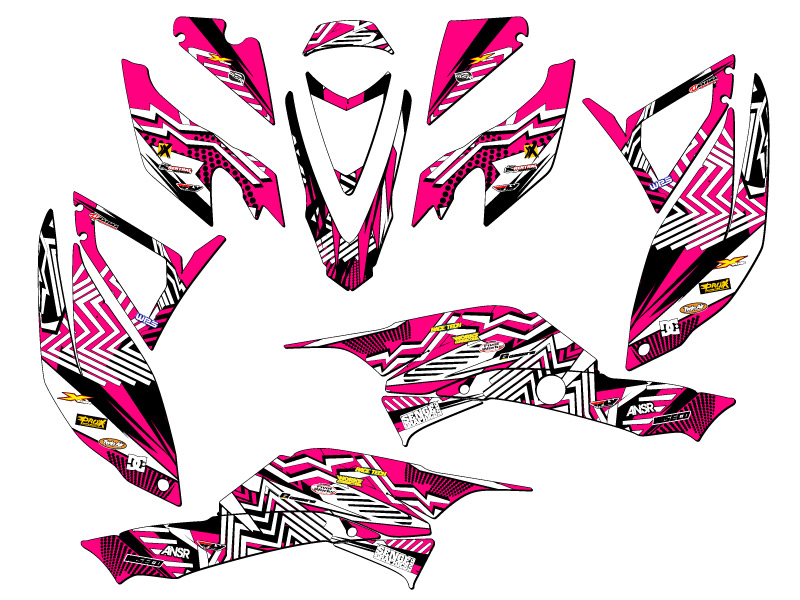 2008-2012 TRX 400 MAYHEM Pink Senge Graphics Kit Compatible with Honda - Picture 2 of 7