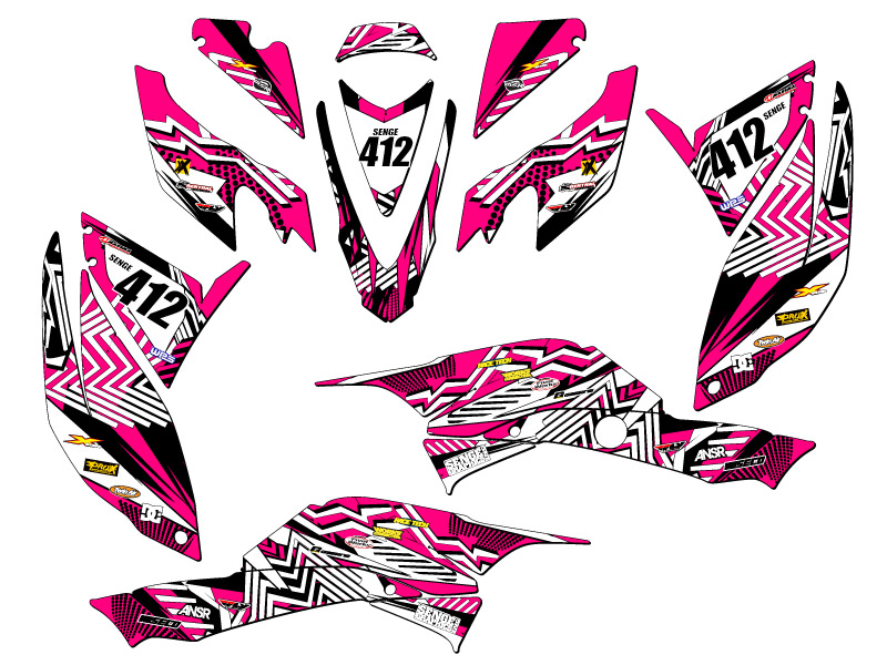 2008-2012 TRX 400 MAYHEM Pink Senge Graphics Kit Compatible with Honda - Picture 5 of 7