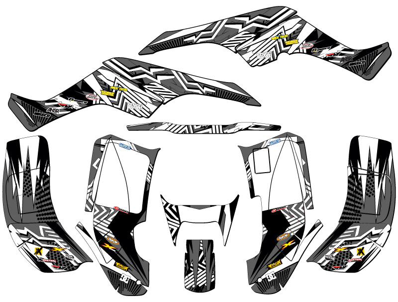 2001-2005 TRX 250EX MAYHEM Black Senge Graphics Kit Compatible with Honda - Picture 2 of 7
