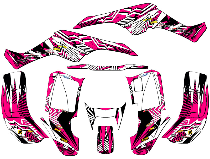 TRX 250EX MAYHEM 2001-2005 Pink Senge Graphics Kit compatible con Honda - Imagen 2 de 7