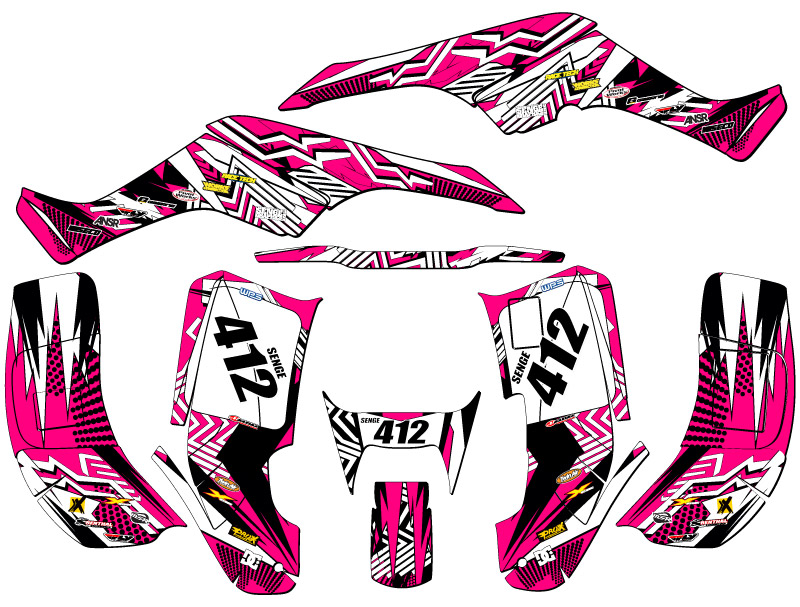TRX 250EX MAYHEM 2001-2005 Pink Senge Graphics Kit compatible con Honda - Imagen 5 de 7
