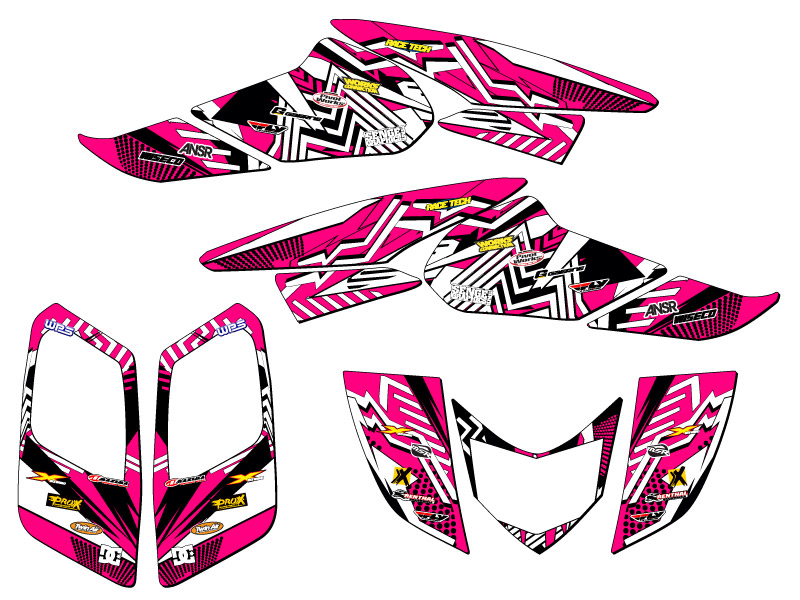 2006-2019 TRX 250EX MAYHEM Pink Senge Graphics Kit Compatible with Honda - Picture 2 of 7