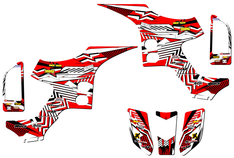 Kit de gráficos TRX 90 MAYHEM 1993-2005 rojo Senge compatible con Honda - Imagen 2 de 7