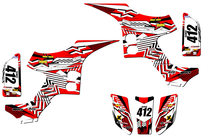 Kit de gráficos TRX 90 MAYHEM 1993-2005 rojo Senge compatible con Honda - Imagen 5 de 7