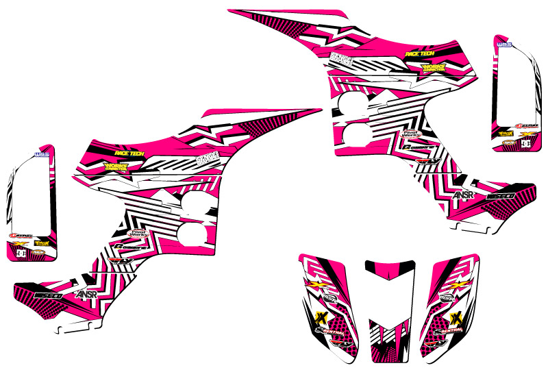 1993-2005 TRX 90 MAYHEM Pink Senge Graphics Kit Compatible with Honda - Picture 2 of 7
