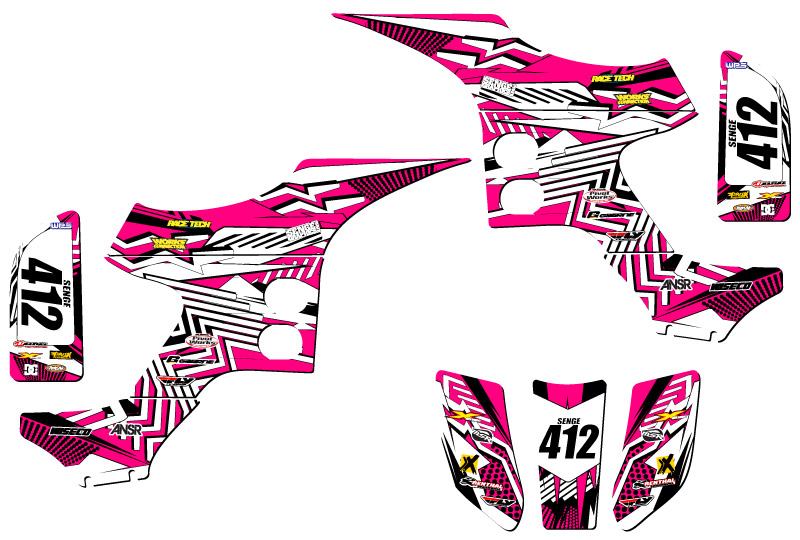 1993-2005 TRX 90 MAYHEM Pink Senge Graphics Kit Compatible with Honda - Picture 5 of 7