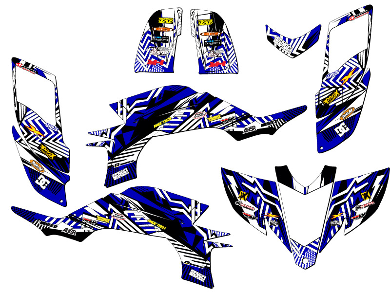 2003-2013 (Steel Frame Carb Model) YFZ 450 MAYHEM Blue Senge Graphics Kit - Picture 2 of 7