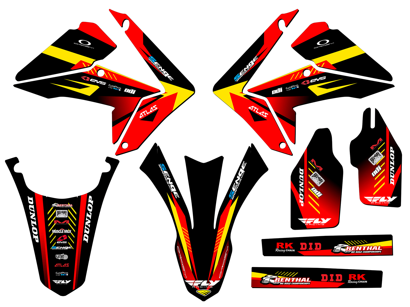 2012-2020 CRF 250 L SURGE Red Senge Graphics Kit Compatible with Honda - Picture 2 of 10