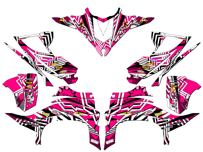 Kit de gráficos 2014-2020 (YFZ 450R) YFZ 450 MAYHEM rosa Senge compatible con - Imagen 2 de 7