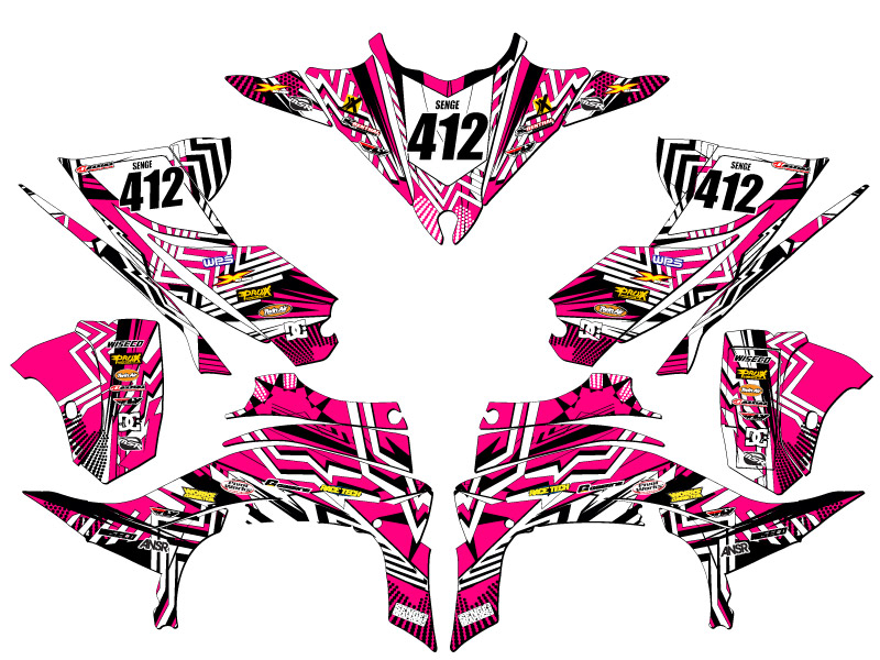 Kit de gráficos 2014-2020 (YFZ 450R) YFZ 450 MAYHEM rosa Senge compatible con - Imagen 5 de 7