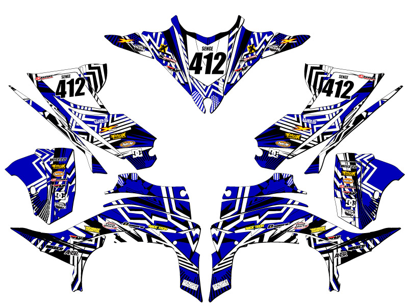 Kit de gráficos 2014-2020 (YFZ 450R) YFZ 450 MAYHEM Blue Senge compatible con - Imagen 5 de 7