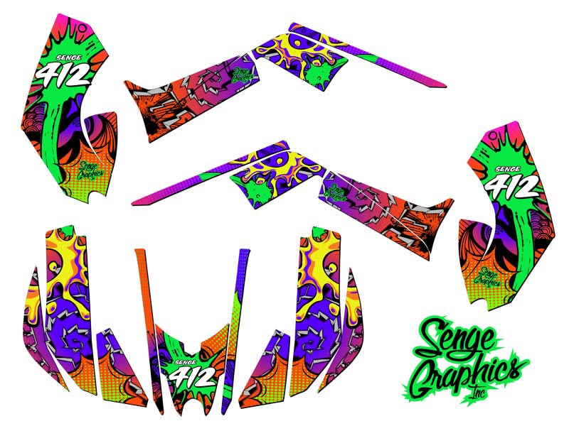 2008-2018 DS 70/90 ZANY Purple Senge Graphics Kit Compatible with Can-Am - Picture 5 of 7