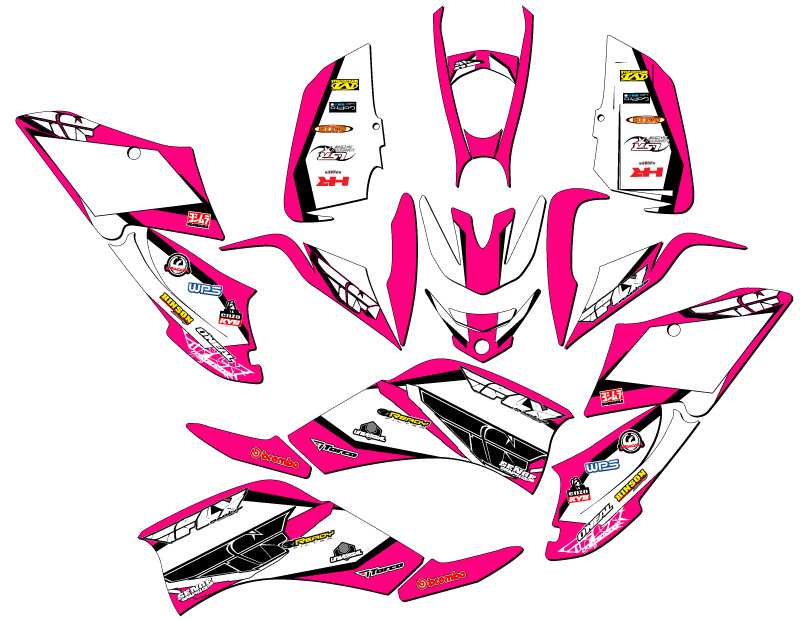 Kit de Gráficos All Years RAPTOR 125 13 FLY Pink Senge Compatible con Yamaha - Imagen 2 de 7