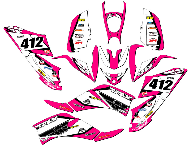 Kit de Gráficos All Years RAPTOR 125 13 FLY Pink Senge Compatible con Yamaha - Imagen 5 de 7