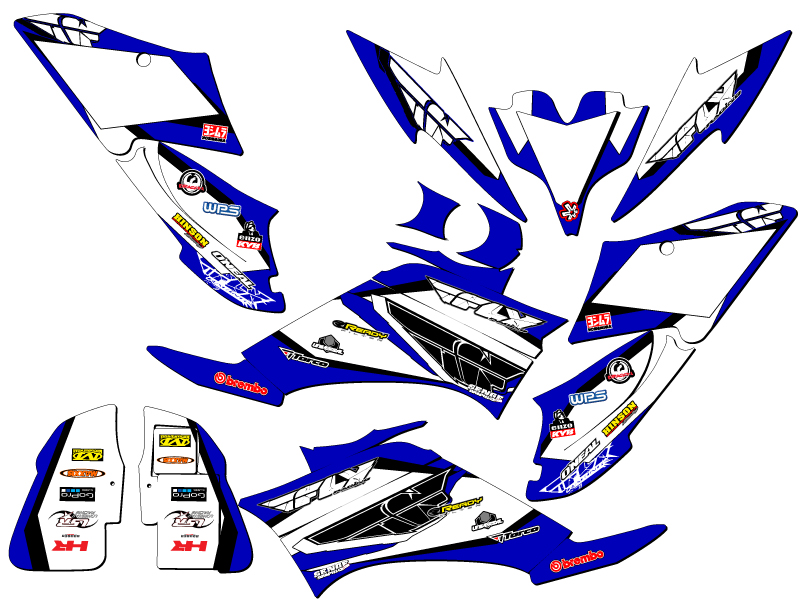 All Years RAPTOR 250 13 FLY Blue Senge Graphics Kit Compatible with Yamaha - Picture 2 of 7
