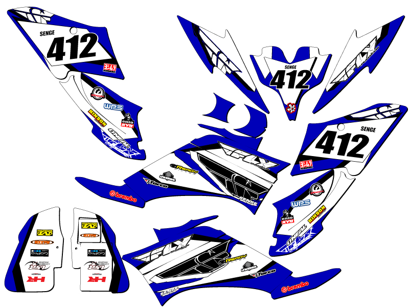 All Years RAPTOR 250 13 FLY Blue Senge Graphics Kit Compatible with Yamaha - Picture 5 of 7