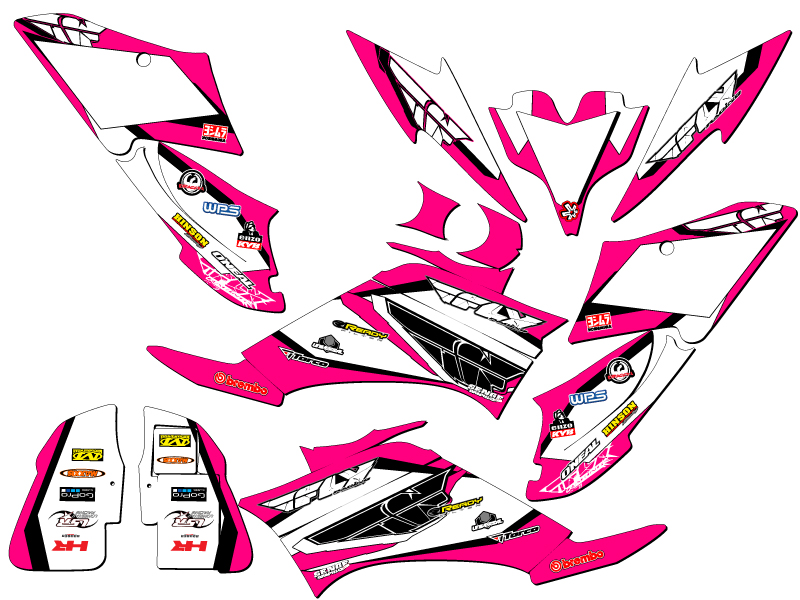 Kit de gráficos All Years RAPTOR 250 13 FLY rosa Senge compatible con Yamaha - Imagen 2 de 7