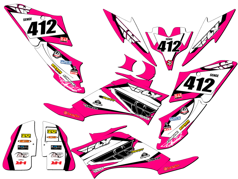 Kit de gráficos All Years RAPTOR 250 13 FLY rosa Senge compatible con Yamaha - Imagen 5 de 7