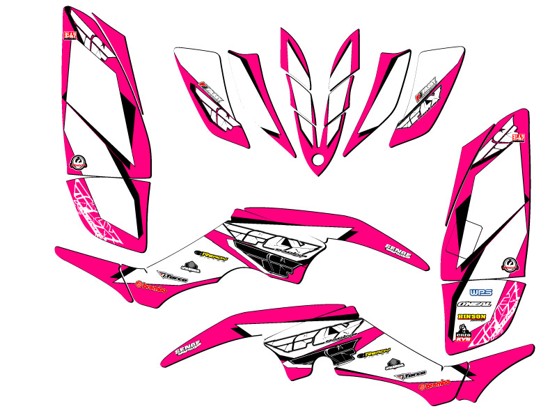 Kit de Gráficos All Years RAPTOR 350 13 FLY Pink Senge Compatible con Yamaha - Imagen 2 de 7