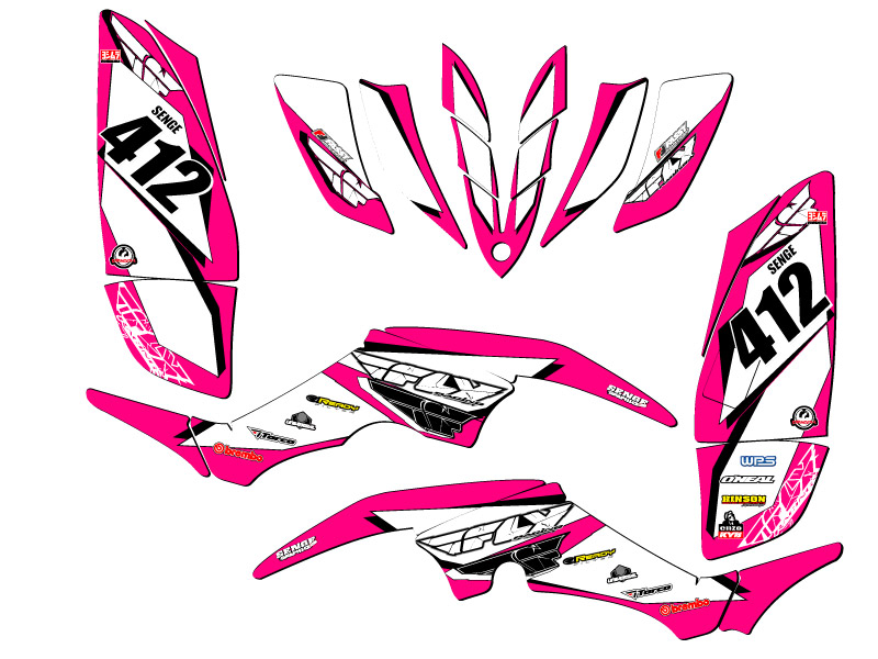 Kit de Gráficos All Years RAPTOR 350 13 FLY Pink Senge Compatible con Yamaha - Imagen 5 de 7