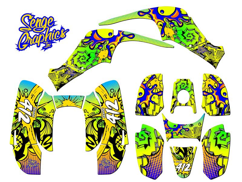 Kit de Gráficos Senge amarillo ZANY todos los años 50/90 compatible con DRR - Imagen 5 de 7