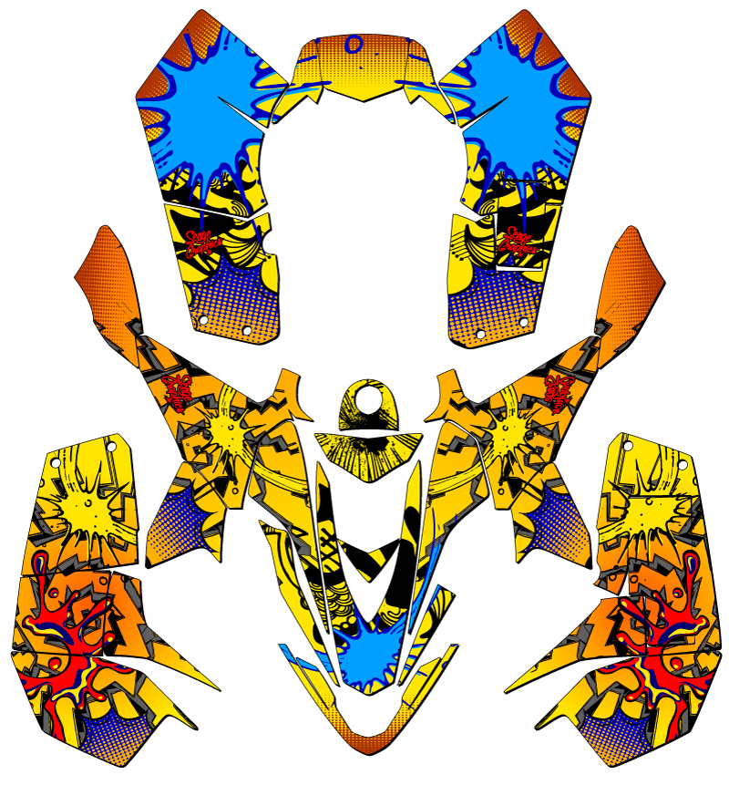 2007-2020 LTZ 90 ZANY Yellow Senge Graphics Kit Compatible with Suzuki - Picture 2 of 7