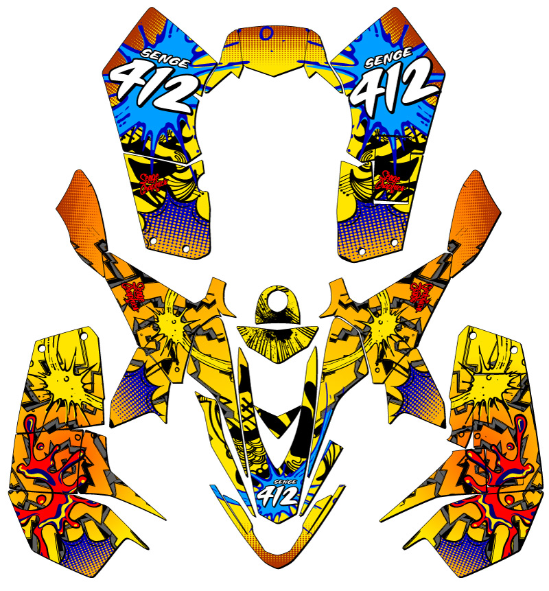 2007-2020 LTZ 90 ZANY Yellow Senge Graphics Kit Compatible with Suzuki - Picture 5 of 7