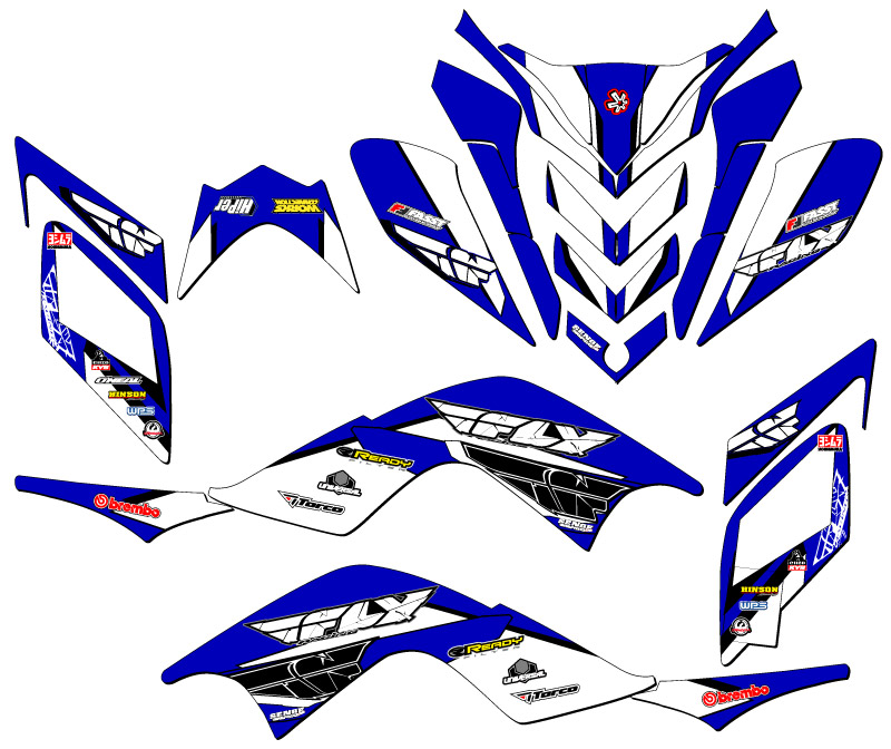 2009-2012 RAPTOR 700 13 FLY Blue Senge Graphics Kit Compatible with Yamaha - Picture 2 of 7