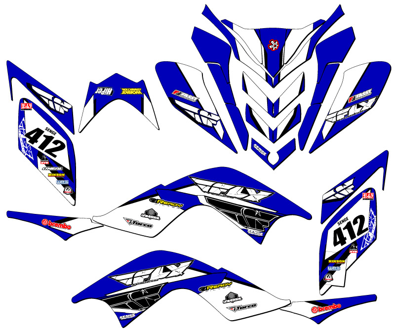 2009-2012 RAPTOR 700 13 FLY Blue Senge Graphics Kit Compatible with Yamaha - Picture 5 of 7