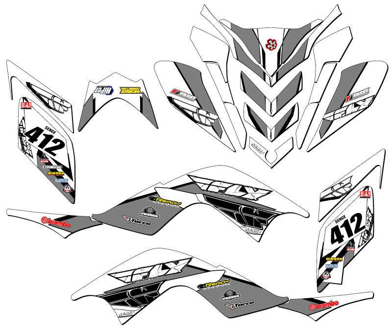 Kit de gráficos Senge White Senge 2009-2012 Raptor 700 13 FLY compatible con Yamaha - Imagen 5 de 7