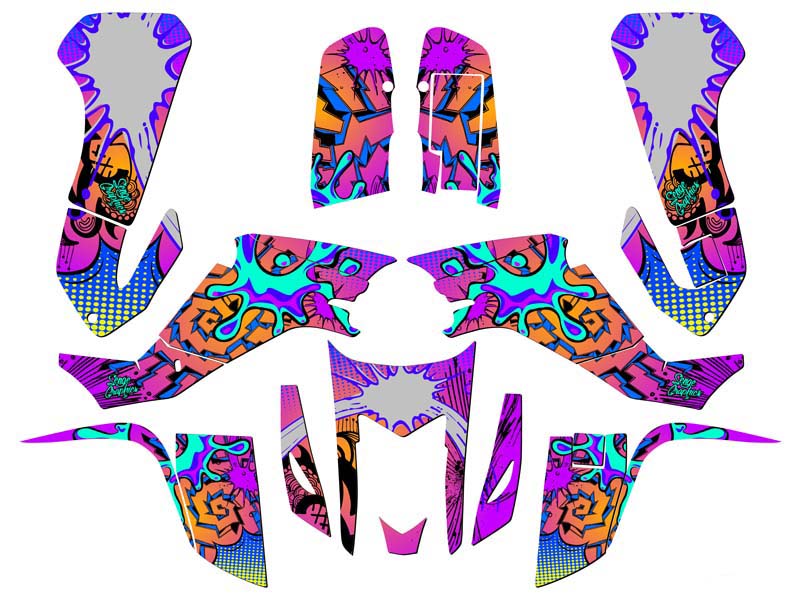 2003-2008 LTZ 400 ZANY Purple Senge kit de gráficos compatible con Suzuki - Imagen 2 de 7
