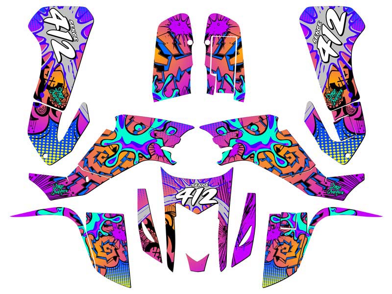 2003-2008 LTZ 400 ZANY Purple Senge kit de gráficos compatible con Suzuki - Imagen 5 de 7