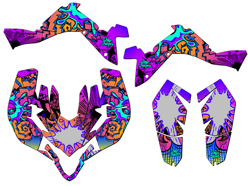 2009-2012 LTZ 400 ZANY Purple Senge Graphics Kit Compatible with Suzuki - Picture 2 of 7