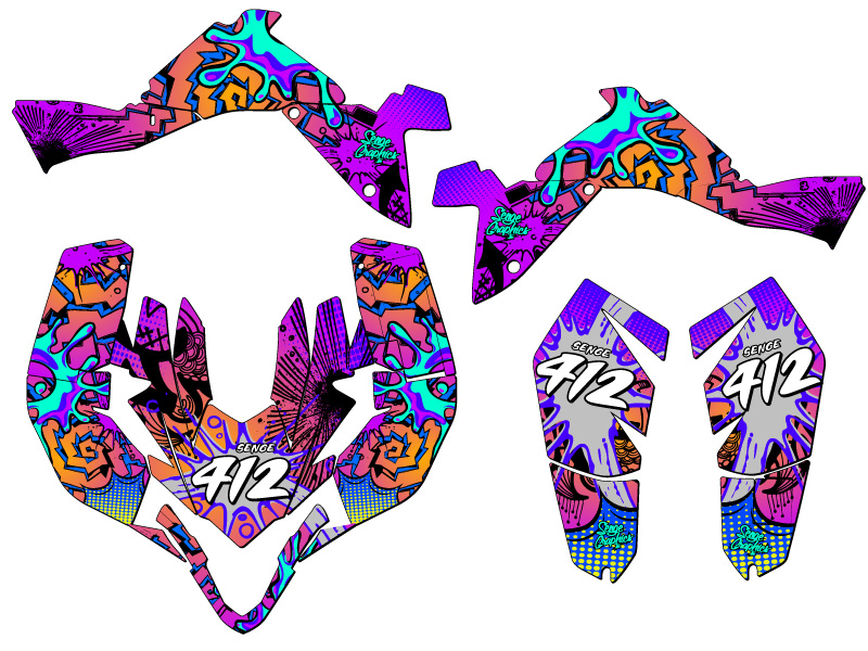 2009-2012 LTZ 400 ZANY Purple Senge Graphics Kit Compatible with Suzuki - Picture 5 of 7