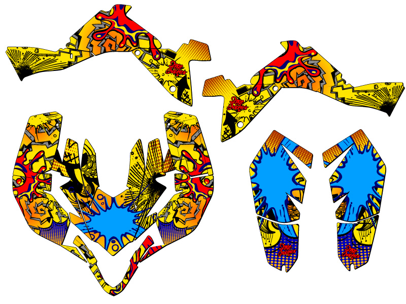 2009-2012 LTZ 400 ZANY Yellow Senge Graphics Kit Compatible with Suzuki - Picture 2 of 7