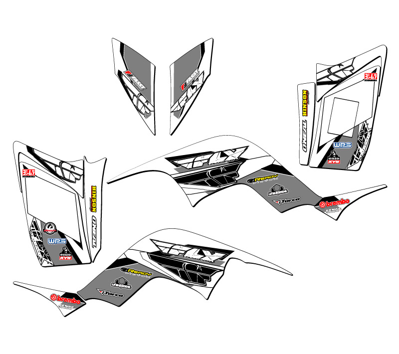 All Years RAPTOR 90 13 FLY White Senge Graphics Kit Compatible with Yamaha - Picture 2 of 7