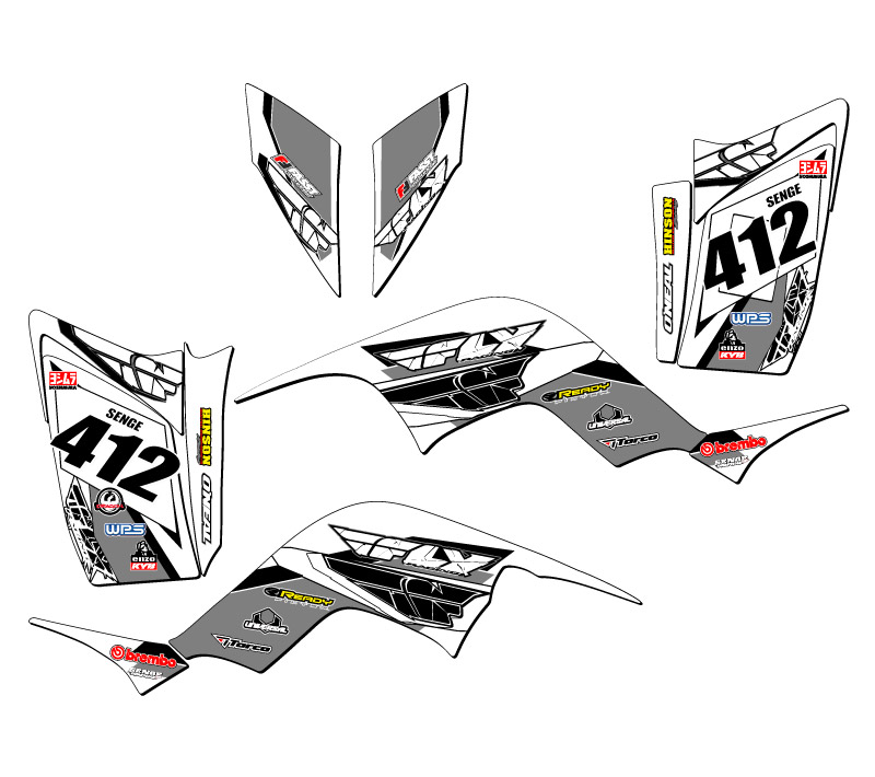 All Years RAPTOR 90 13 FLY White Senge Graphics Kit Compatible with Yamaha - Picture 5 of 7