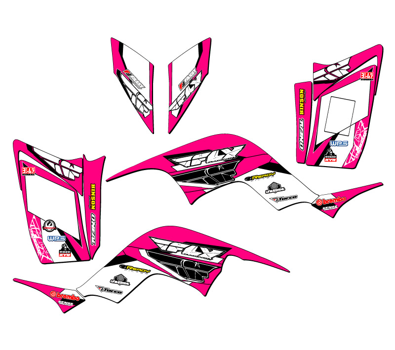 Kit de Gráficos All Years RAPTOR 90 13 FLY Pink Senge Compatible con Yamaha - Imagen 2 de 7