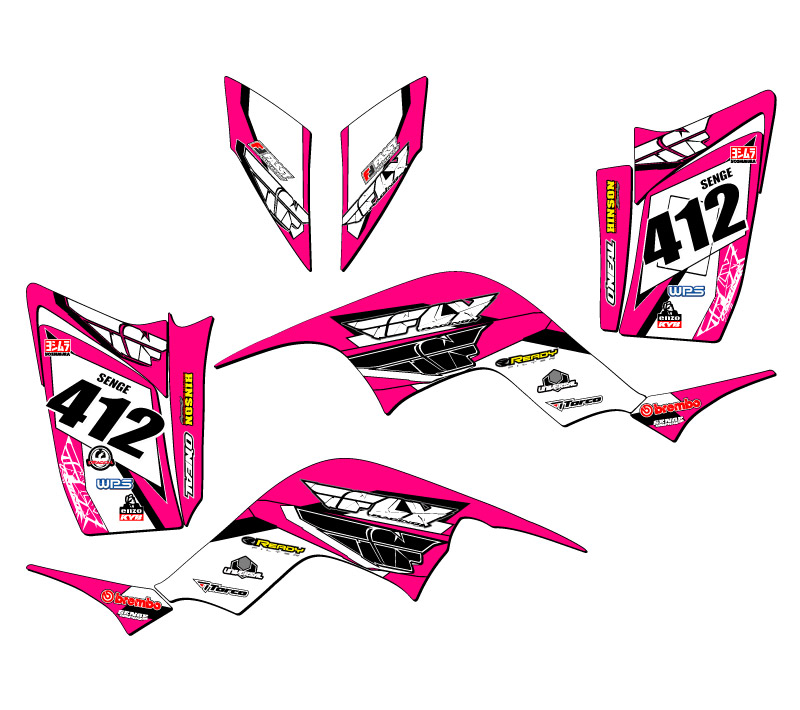 Kit de Gráficos All Years RAPTOR 90 13 FLY Pink Senge Compatible con Yamaha - Imagen 5 de 7