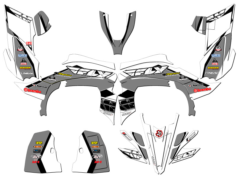 450R/450X 2009-2013 (marco de aluminio EFI) YFZ 450 13 FLY blanco Senge gráficos - Imagen 2 de 7