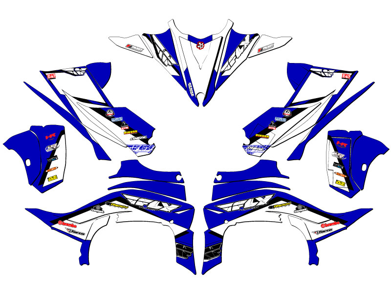 2014-2020 (YFZ 450R) YFZ 450 13 FLY kit de gráficos azul Senge compatible con - Imagen 2 de 7