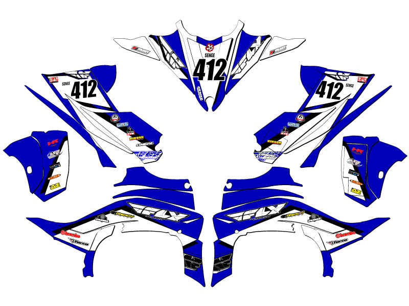 2014-2020 (YFZ 450R) YFZ 450 13 FLY kit de gráficos azul Senge compatible con - Imagen 5 de 7
