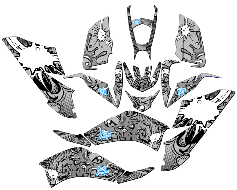Kit de Gráficos Senge Blanco Raptor 125 Zany todos los Años Compatible con Yamaha - Imagen 2 de 7