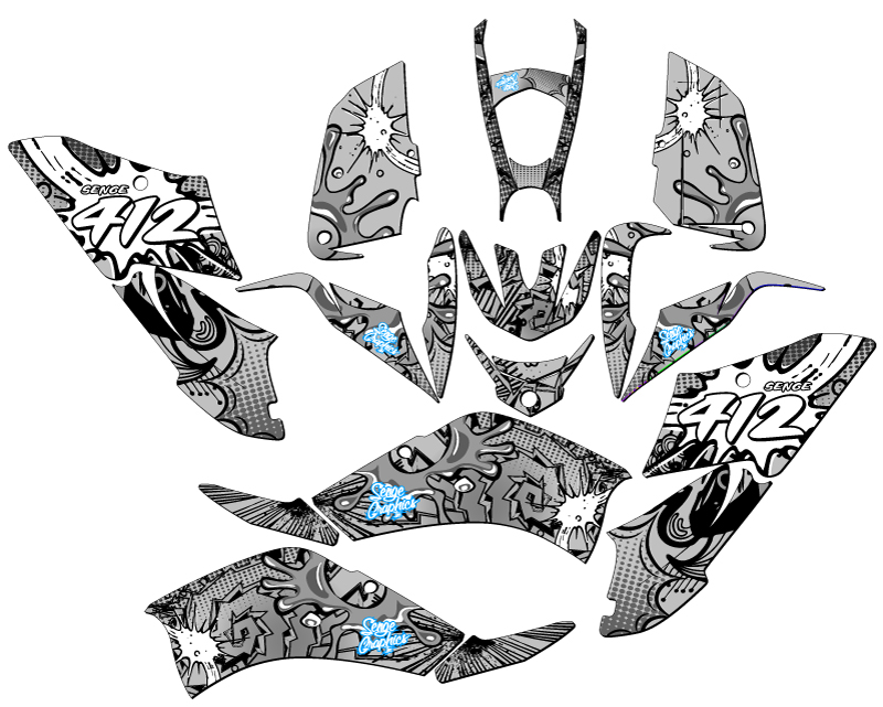 Kit de Gráficos Senge Blanco Raptor 125 Zany todos los Años Compatible con Yamaha - Imagen 5 de 7