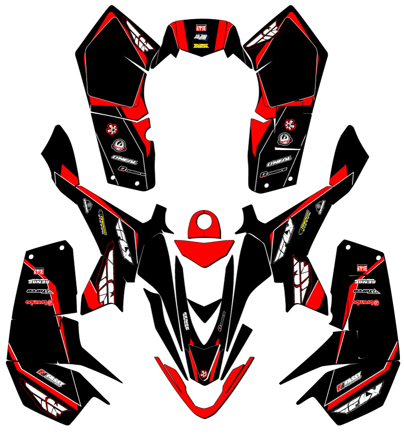 2007-2020 LTZ 90 13 FLY Black Senge kit de gráficos compatible con Suzuki - Imagen 2 de 7