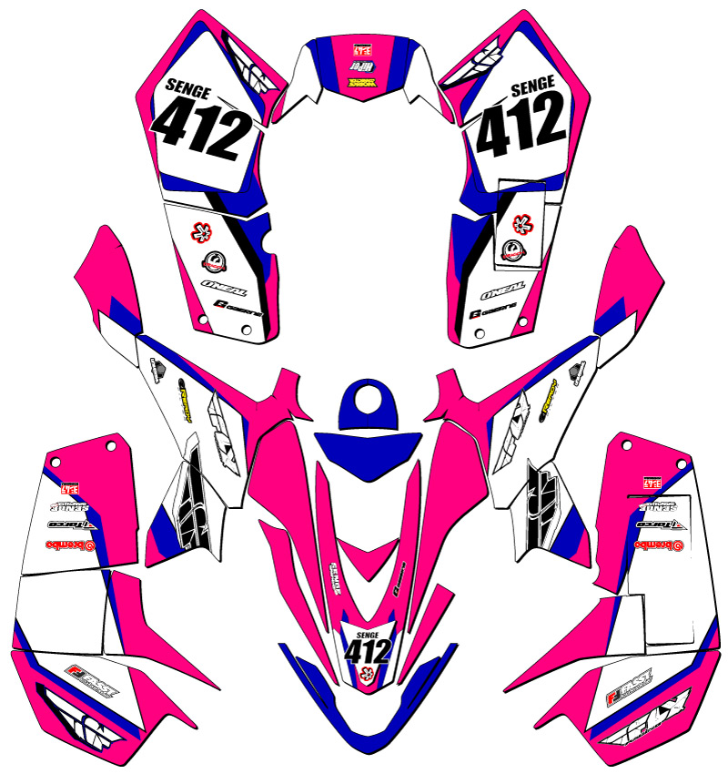 2007-2020 LTZ 90 13 FLY Pink Senge kit de gráficos compatible con Suzuki - Imagen 5 de 7