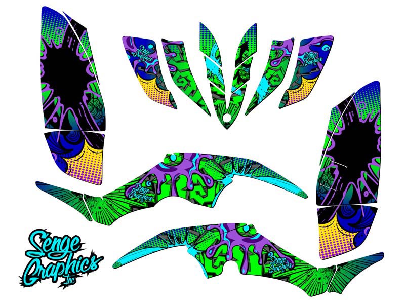 All Years RAPTOR 350 ZANY Blue Senge Graphics Kit Compatible with Yamaha - Bild 2 von 7