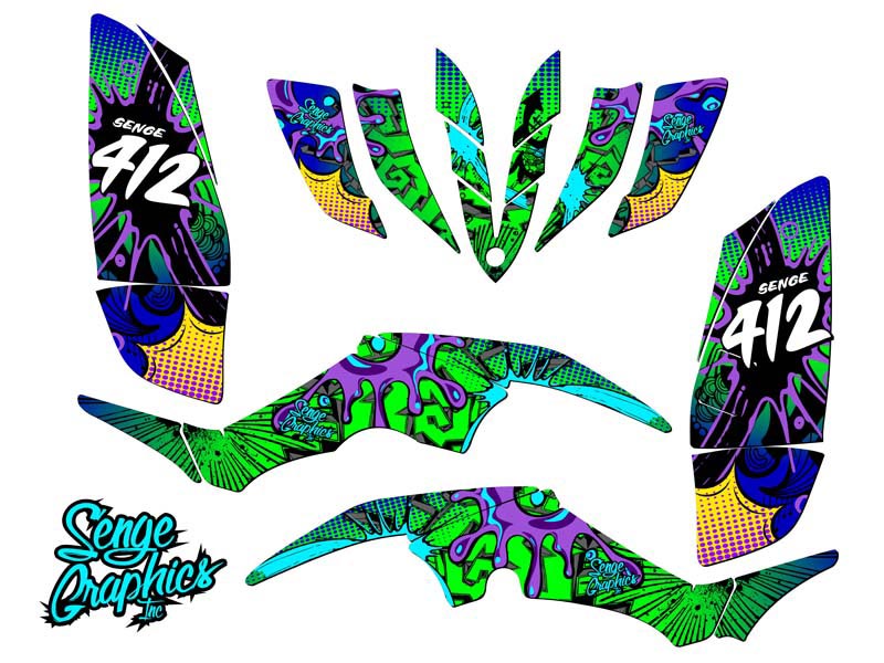 All Years RAPTOR 350 ZANY Blue Senge Graphics Kit Compatible with Yamaha - Bild 5 von 7